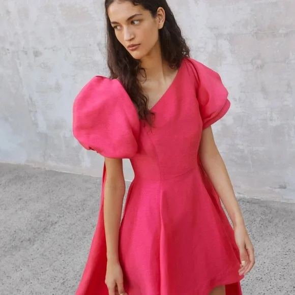 Aje Pink Asymmetrical One Shoulder Cocktail Dress - Picture 5 of 10